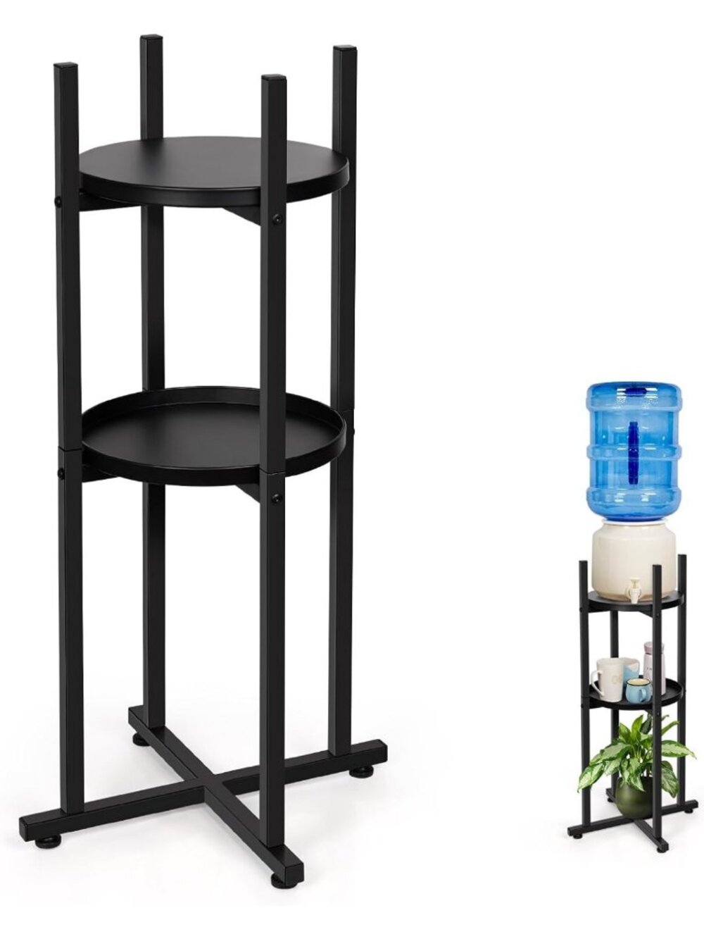 Sturdy 5 Gallon Water Dispenser Stand - Floor Stand for Home or Office, Black